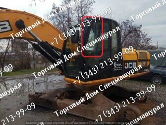 Стекло двери верхнее 333-J3903, 333-E4559 для экскаваторов JCB JS220 (2012г)