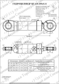 Гидроцилиндр стрелы ЭО-5126, ЦГ-160.100×1250.11